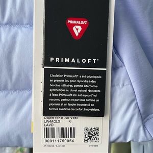 Lululemon Down For It All Vest, size 6, new with tags